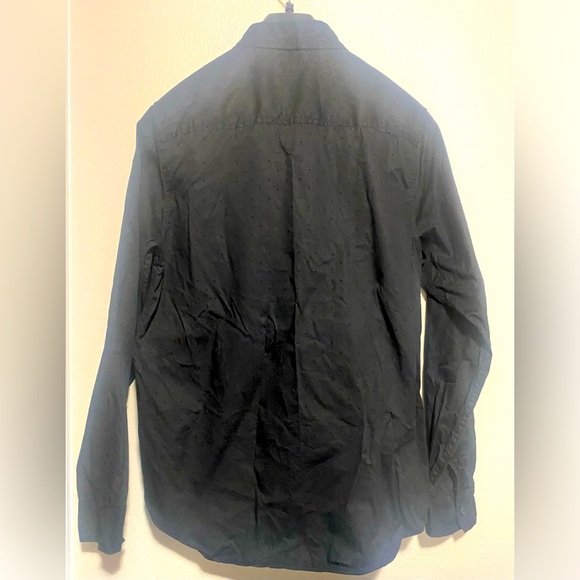 Used Mens Truth Substance Black Textured Button Down Dress Shirt -size M - Picture 4 of 8